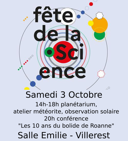 fête de la science Samedi 3 Octobre 2026 Salle Emilie Villerest