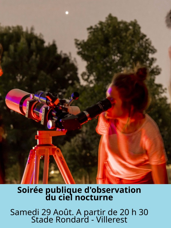 Soirée publique d'observation du ciel nocturne du Samedo 29 août